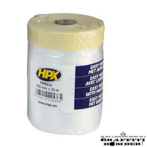 HPX Afdekfolie met masking tape 550mm X 33m PM5533