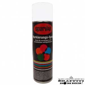 1018-9016UK Sparvar MS Markeer spray RAL 9016 Verkeerswit Bodemventiel 500 ml